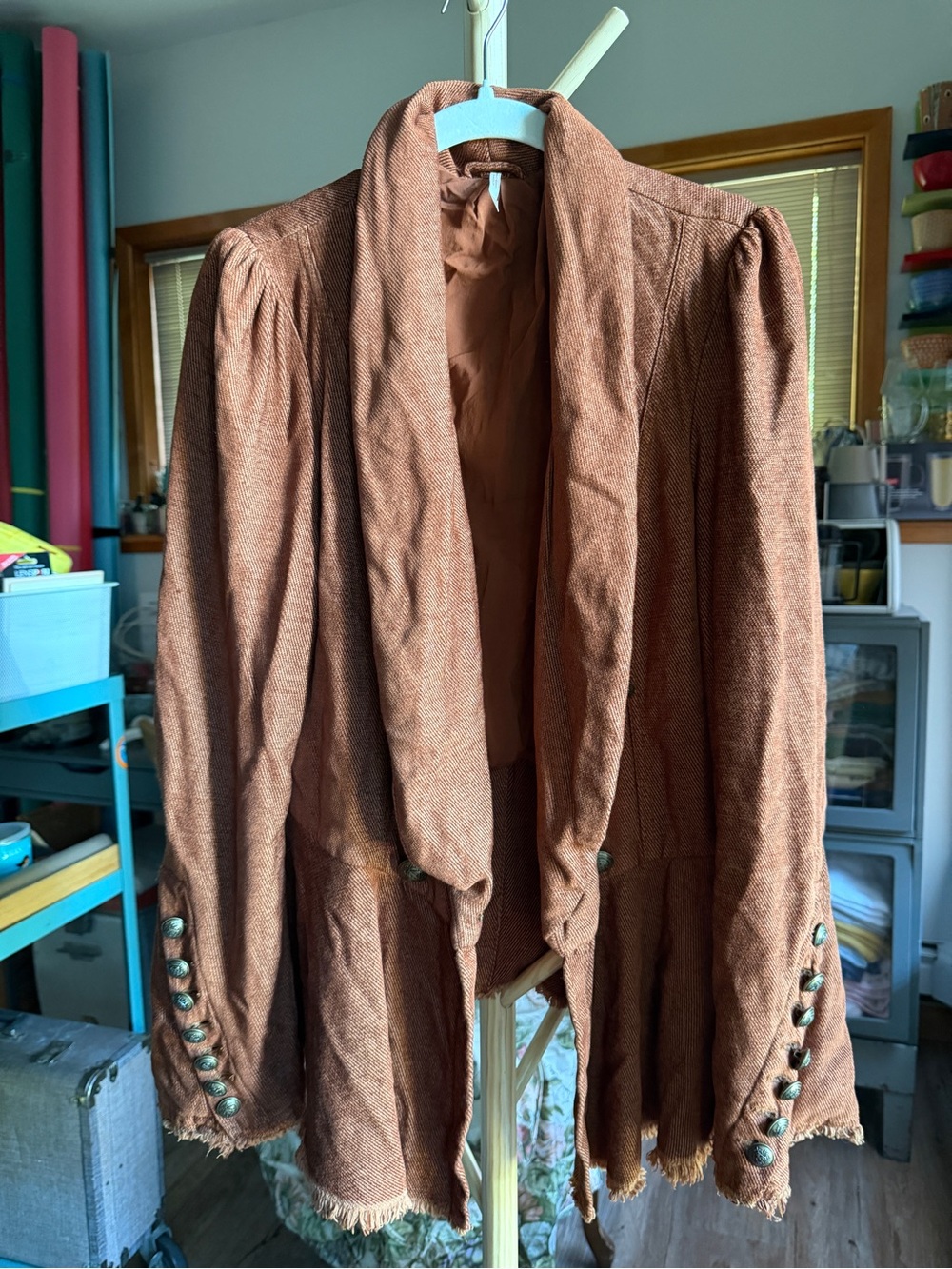 Free People cosplay shakespearean peplum jacket size M - EUC